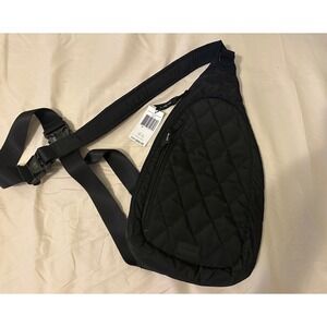 Vera Bradley Quilted Sling Backpack Black Nwt Condition